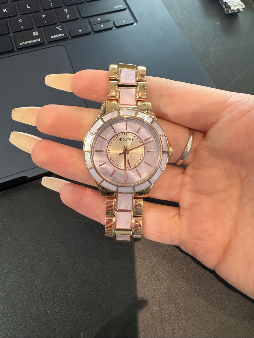 BRAND NEW Honora MOP Rose Gold and Pink Bracelet Watch with Mother-of-Pearl